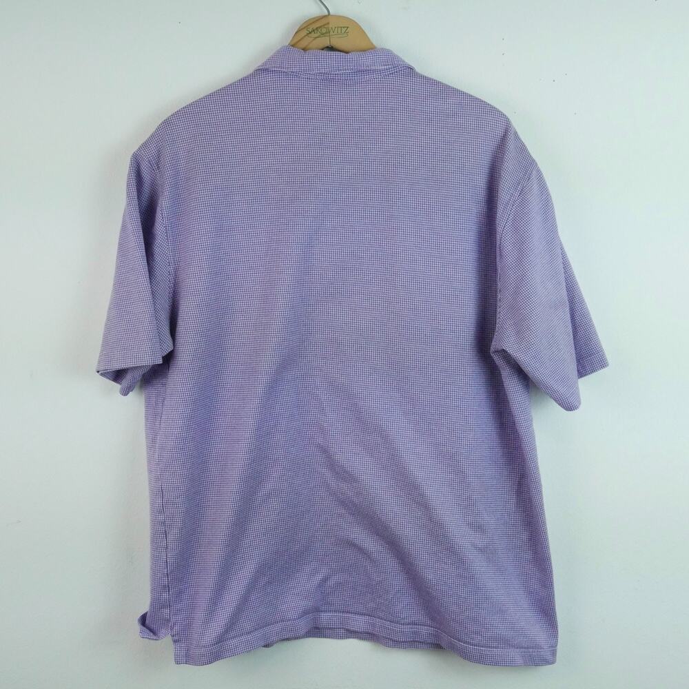 Augusta Masters Golf Polo Shirt XL Purple Houndstooth Cotton Old Money Preppy - Picture 5 of 5